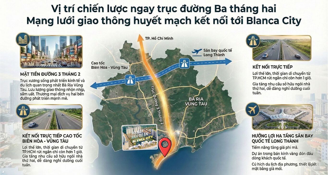 Vị trí dự án Blanca city Vũng Tàu