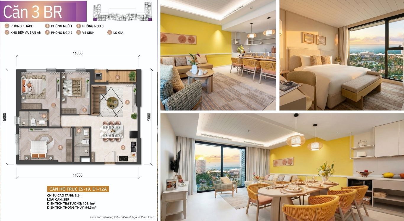 Layout căn hộ Beacon Blanca City: Phân tích thiết kế “Trần cao 3.6m” độc bản tại Vũng Tàu