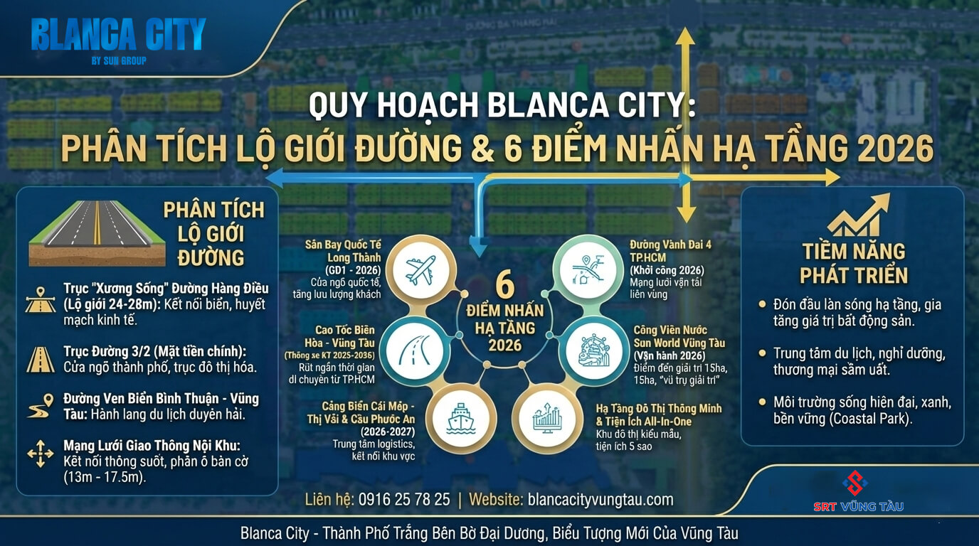 Quy Hoạch Blanca City: Phân Tích Lộ Giới Đường & 6 Điểm Nhấn Hạ Tầng 2026