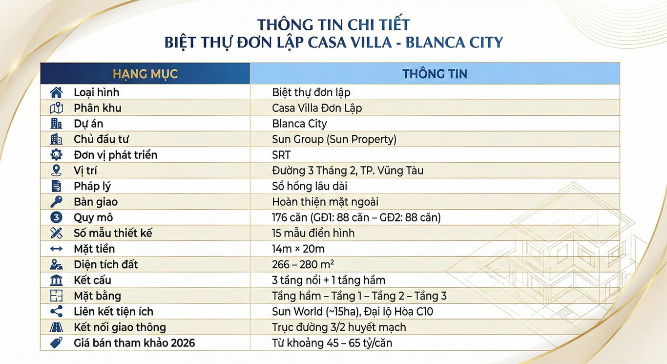 Biệt thự đơn lập Blanca City xu hướng sống 2026