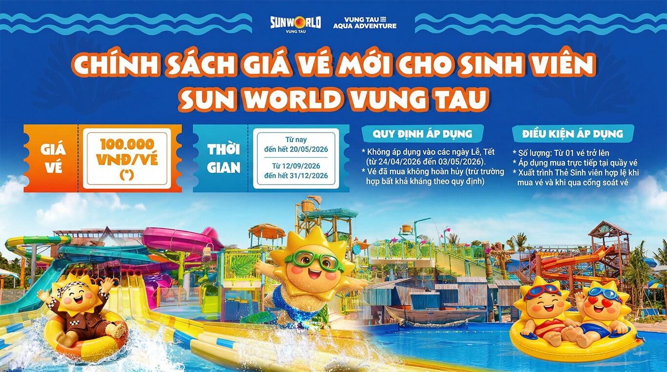 Giá vé sinh viên sunworld vũng tàu