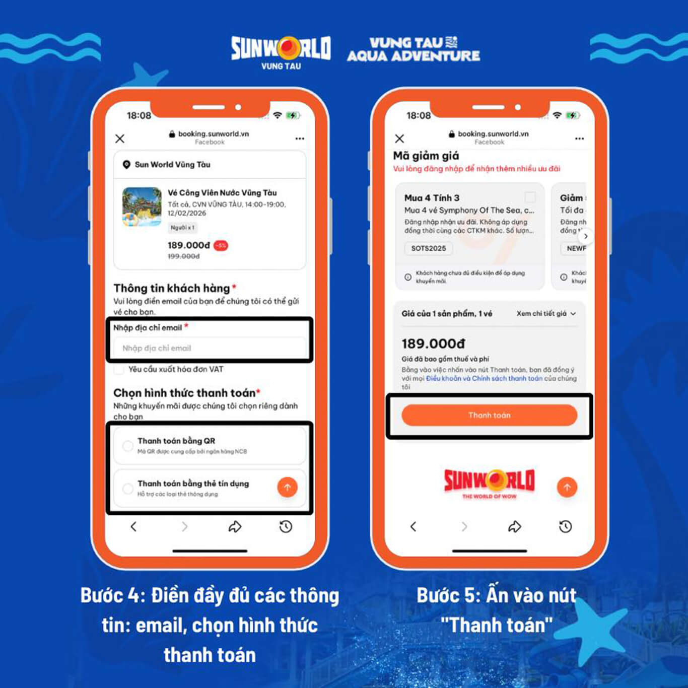 HƯỚNG DẪN CHI TIẾT MUA VÉ SUNWORLD VŨNG TÀU 2026: SĂN ƯU ĐÃI 5% & KHÔNG CẦN XẾP HÀNG