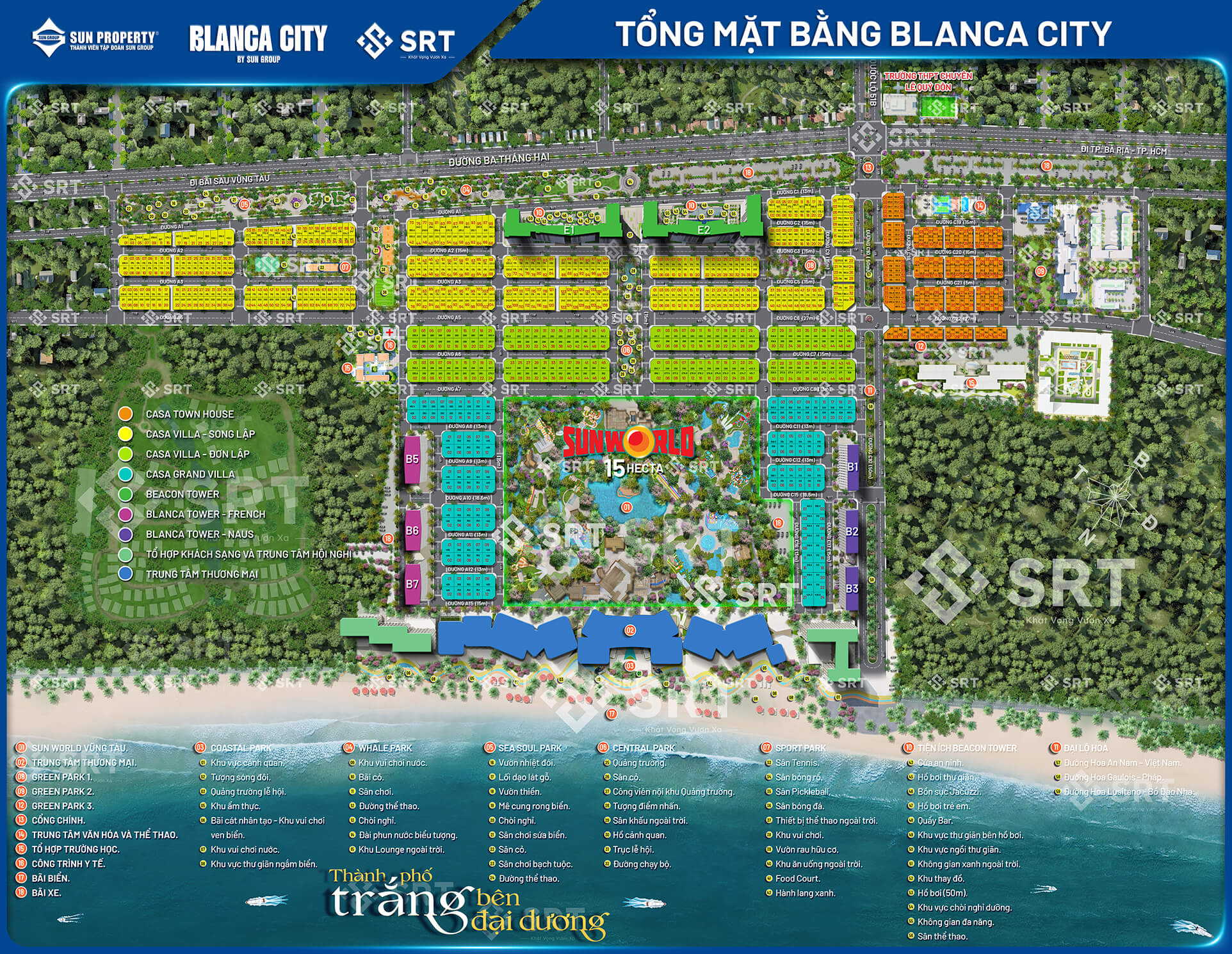 Mặt Bằng Tiện Ích Blanca City: Giải Mã 18 “Tọa Độ Vàng” Kiến Tạo Chuẩn Sống Mới