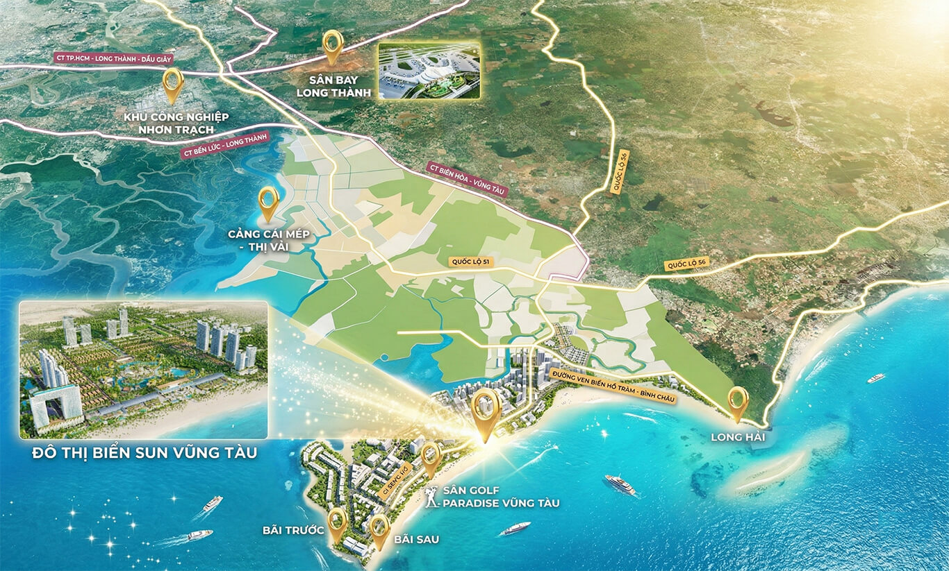 Vị trí Blanca City Vũng Tàu vị trí độc tôn tâm điểm vàng