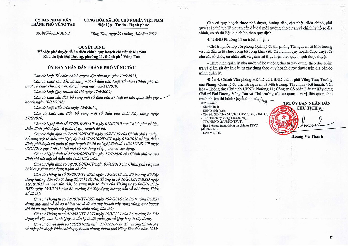 QĐ-UBND-Quyết định phê duyệt đồ án điều chỉnh QHCT tỷ lệ 1-500