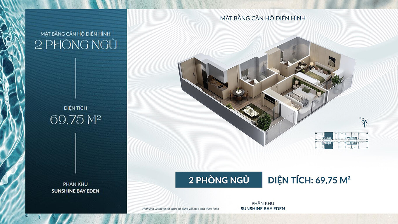 Layout Căn hộ 2 Phòng Ngủ