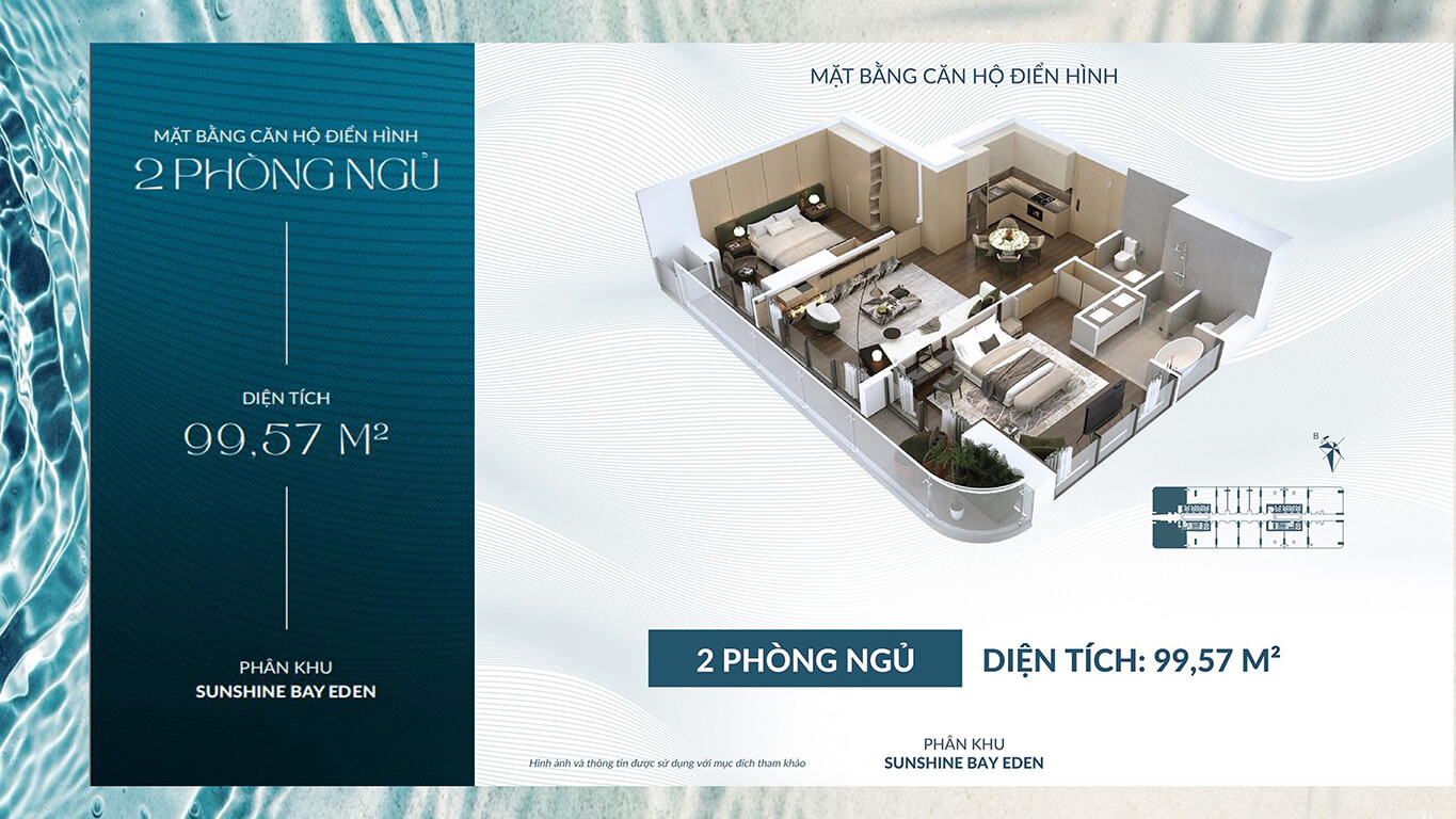 Layout Căn hộ 2 Phòng Ngủ