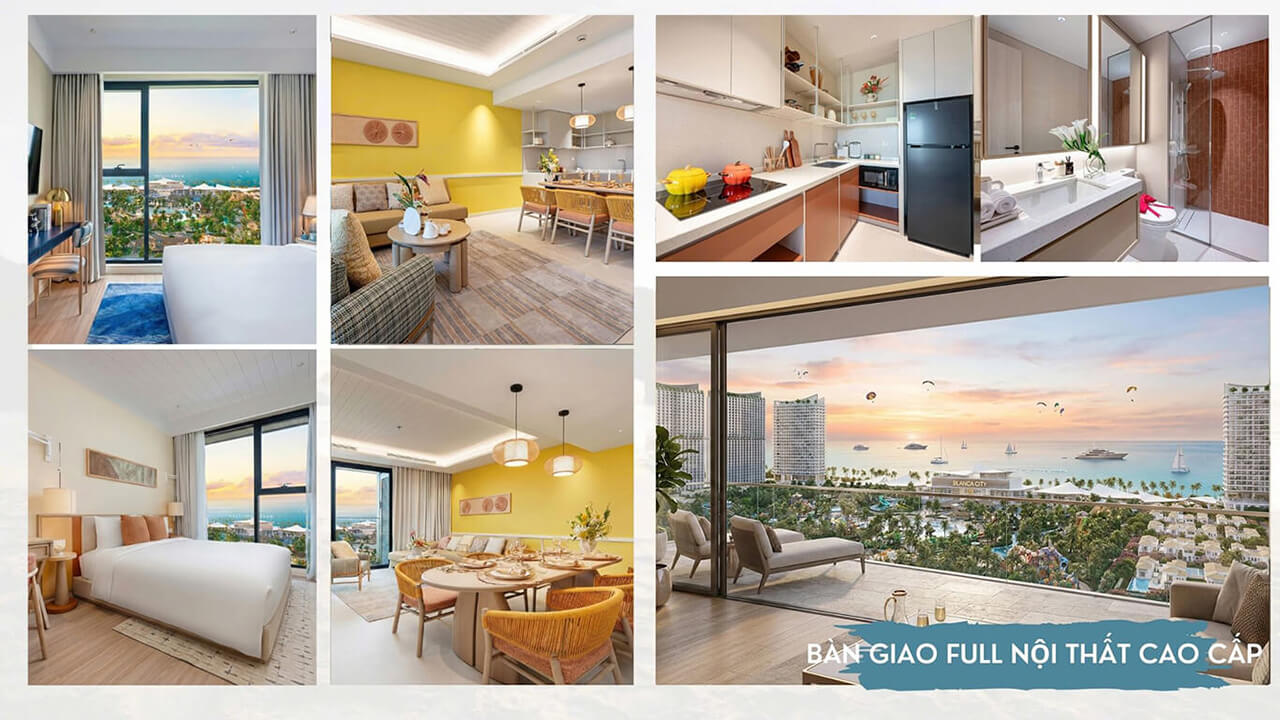 Hình ảnh thực tế nhà mẫu căn hộ 3 phòng ngủ Blanca City với nội thất sang trọng