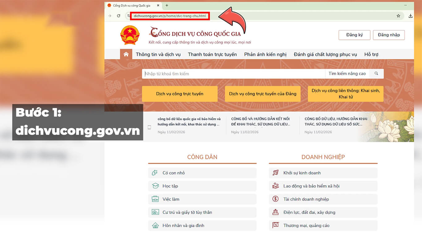 Bước 1 : Hướng Dẫn Tra Cứu Mã Định Danh Bất Động Sản
