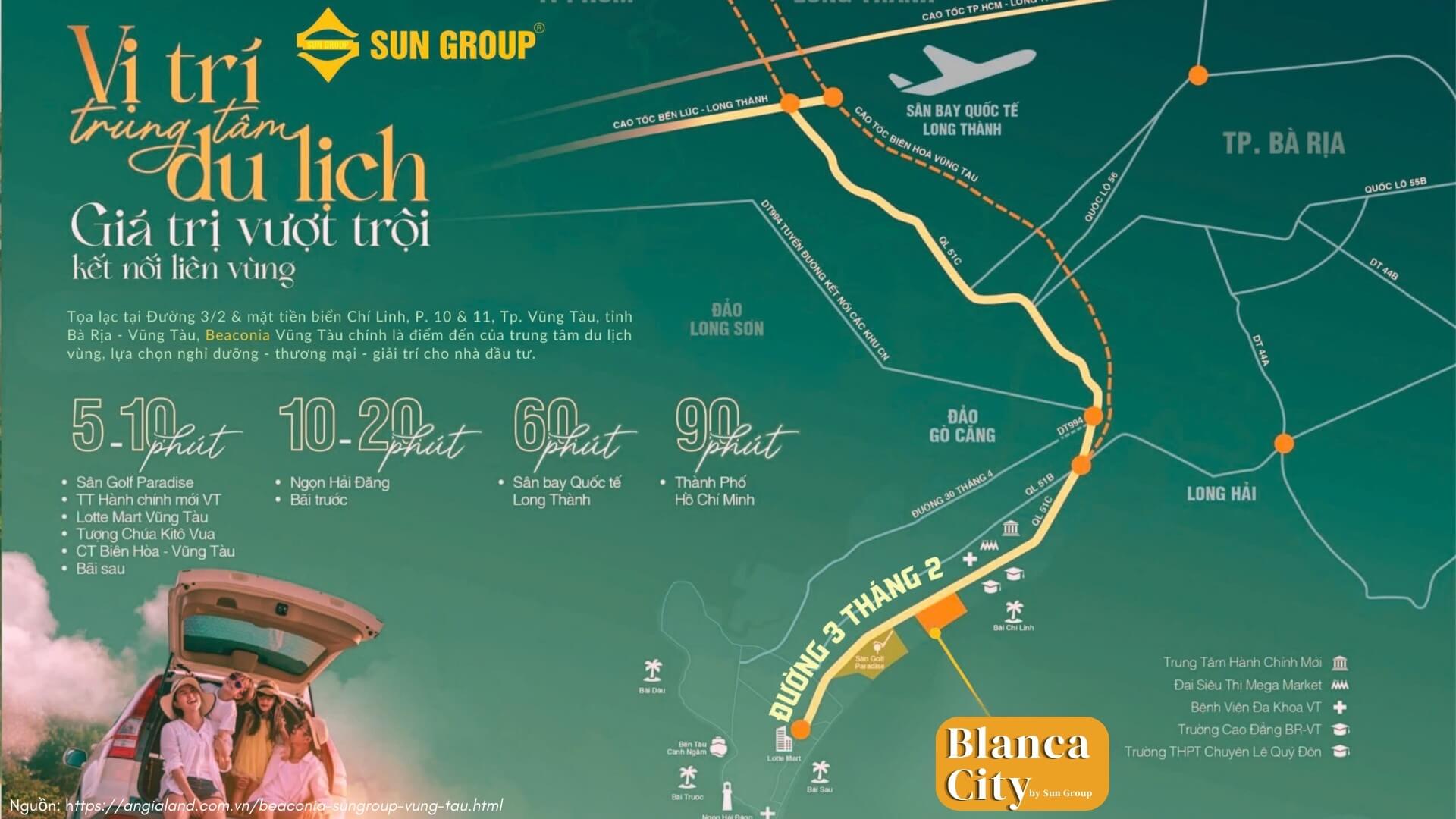 Bản đồ vị trí dự án Blanca City Vũng Tàu