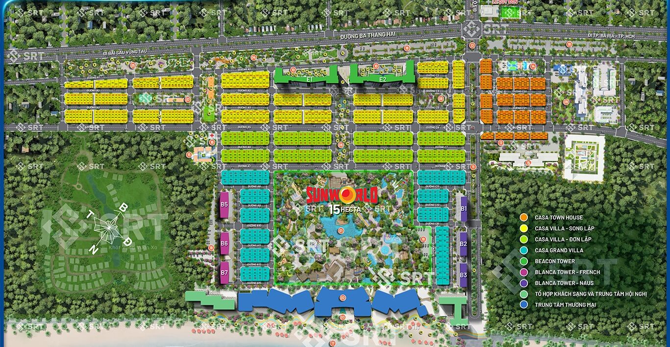Bản đồ tổng mặt bằng vị trí dự án Blanca City Vũng Tàu