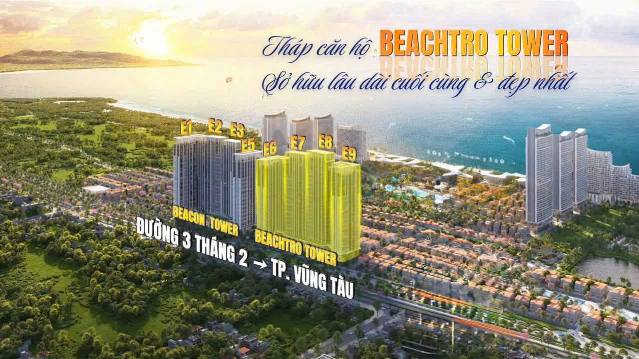 Phối cảnh dự án Blanca City và tháp căn hộ Beachtro Tower sát biển Vũng Tàu