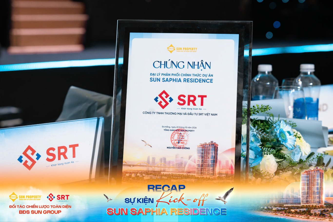 SRT GROUP CHÍNH THỨC TRỞ THÀNH ĐẠI LÝ PHÂN PHỐI CHÍNH THỨC DỰ ÁN SUN SAPHIA RESIDENCE
